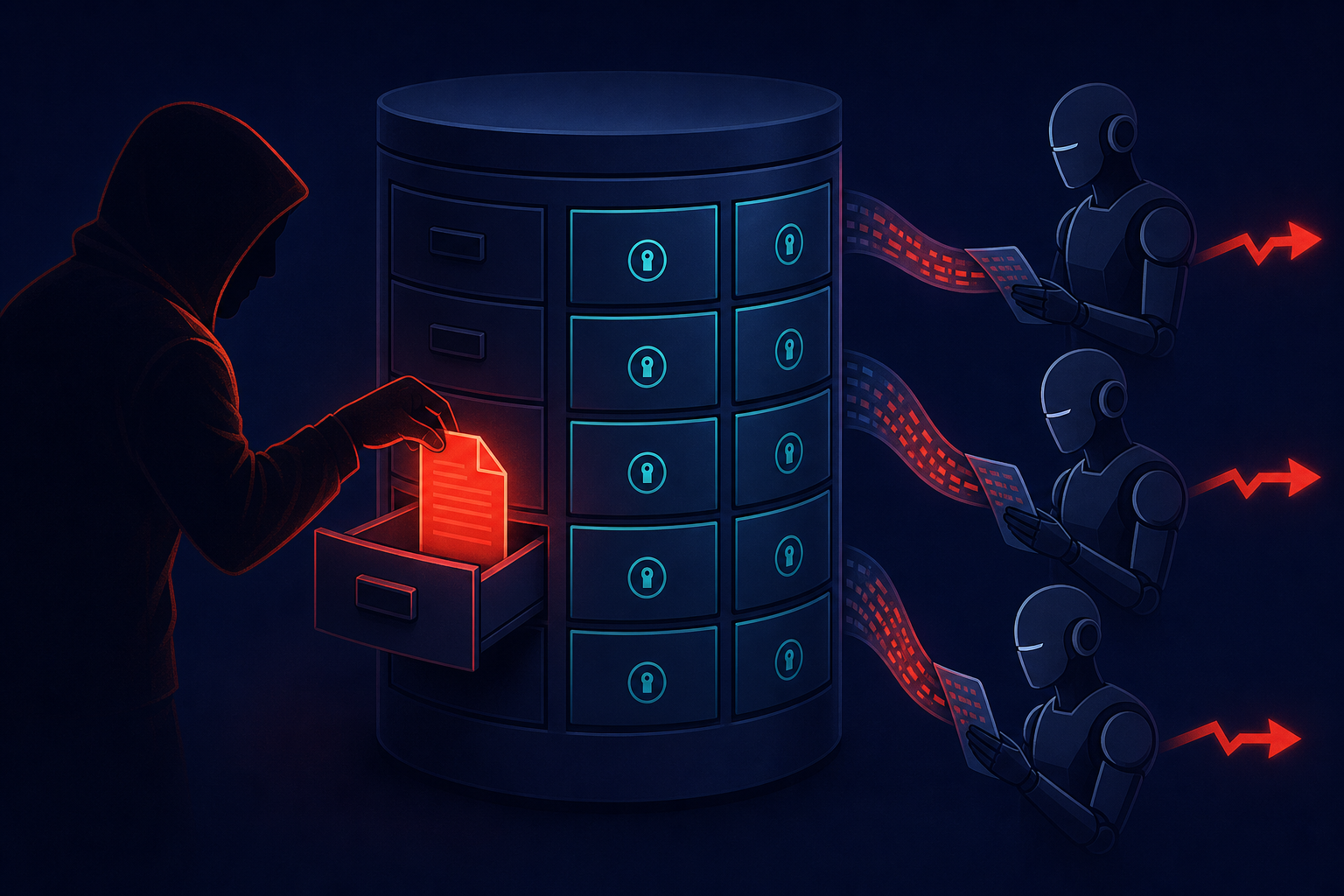 Memory poisoning attack: an attacker inserts malicious data into an agent's persistent memory, causing all future decisions to be corrupted.